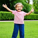 **

A young child, fully clothed in a stylish and comfortable outfit from MARKEY'S, playing in a bright and cheerful park. The child is wearing a simple, yet playfully designed t-shirt and durable pants. Background includes other children playing and lush greenery. Safe for work, appropriate content, professional, modest, perfect anatomy, correct proportions, natural pose, well-formed hands, proper finger count, natural body proportions.

**