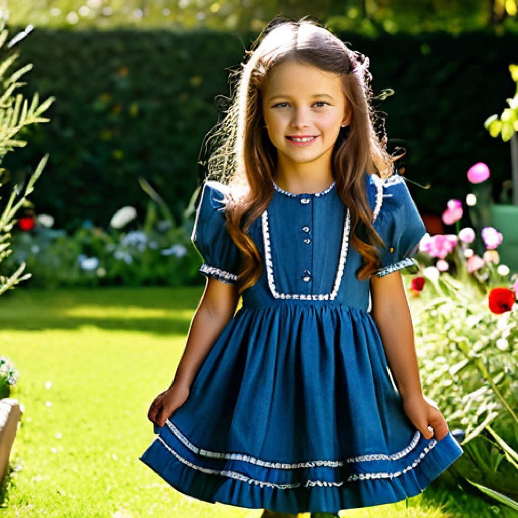 타티네쇼콜라의 특별 할인 - **

"A cute little girl in a frilly, age-appropriate dress from Tachine Chocolat, fully clothed, pla...