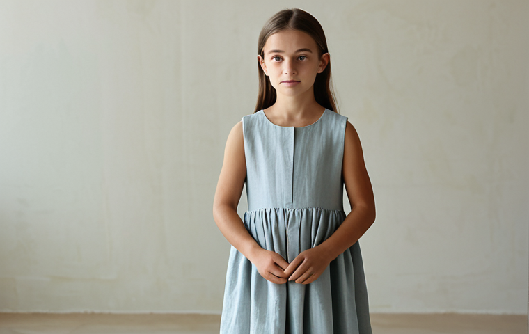 타티네쇼콜라의 특별 할인 - **

"A cute little girl in a frilly, age-appropriate dress from Tachine Chocolat, fully clothed, pla...