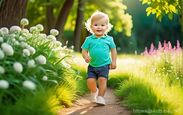 친환경 아동 신발 브랜드 - **Prompt 1: Joyful Steps in Nature's Embrace**
    A bright, sunlit outdoor scene featuring a happy ...